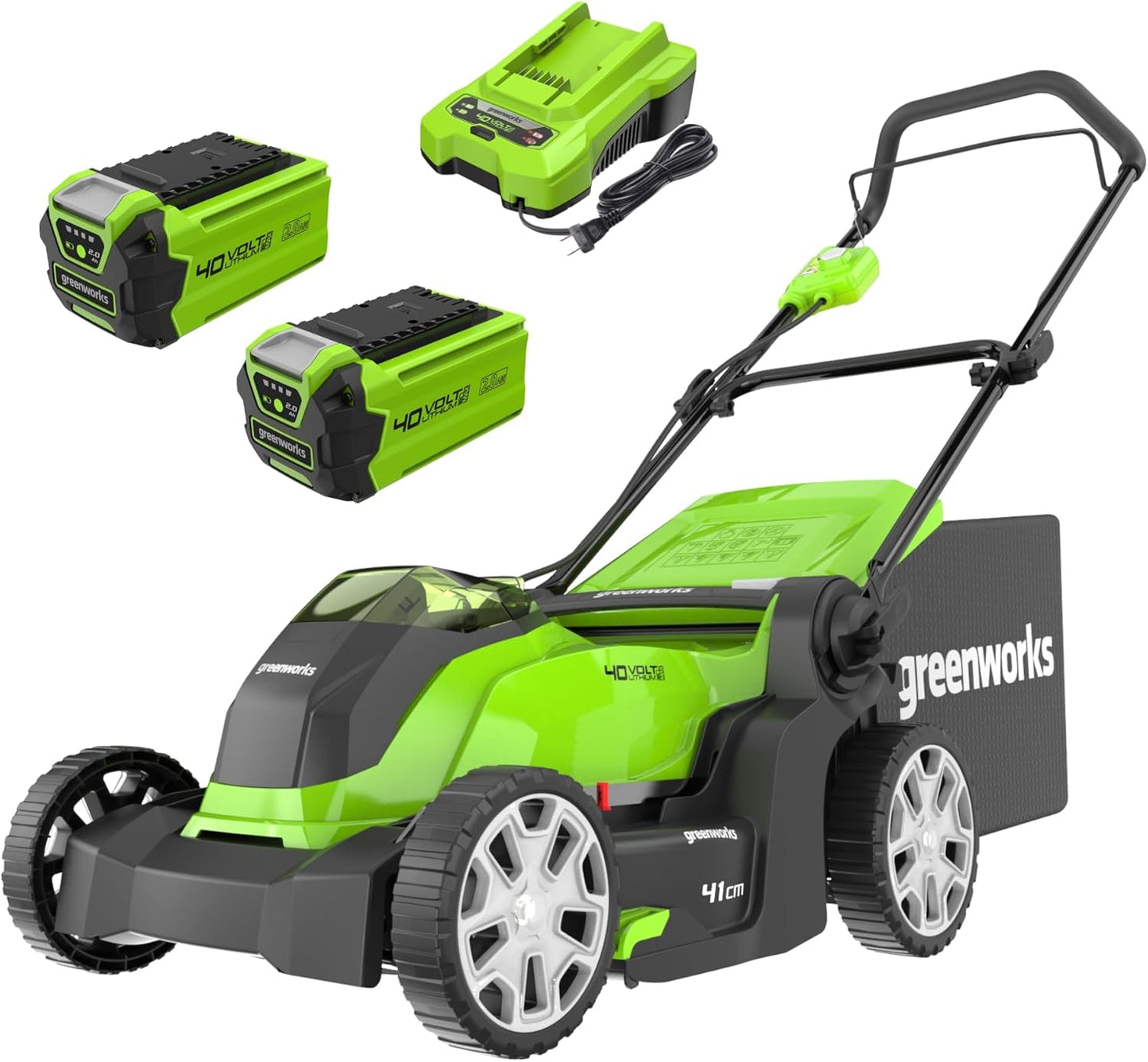 Cortacésped a batería Greenworks 40V (35 cm) con 2 baterías de 2Ah y cargador