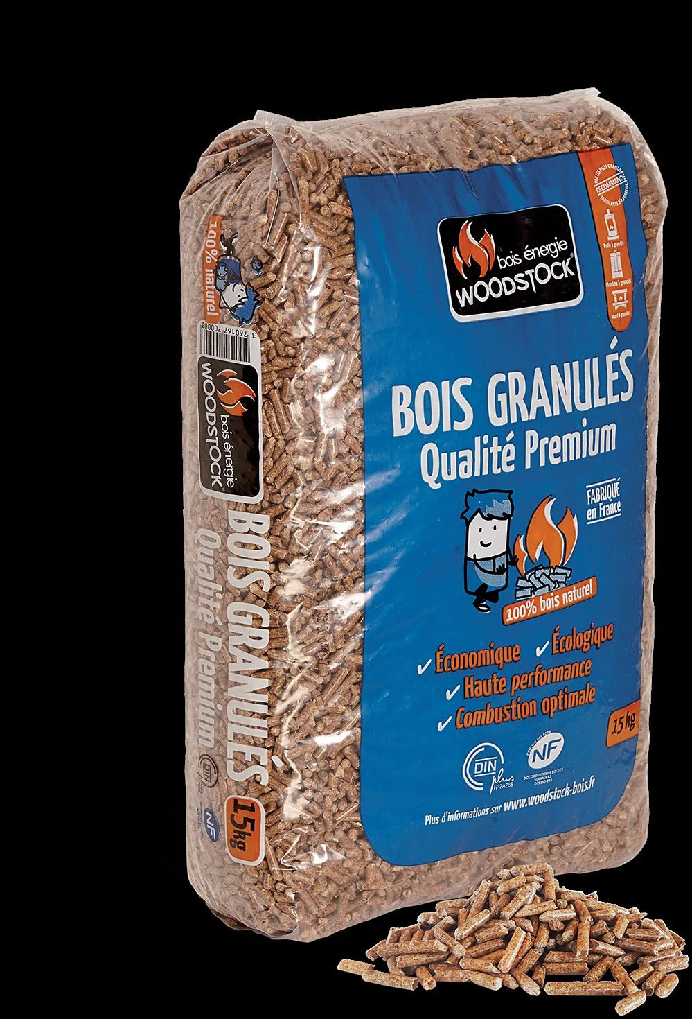 Pellets de madera Woodstock, 1 palé de 78 sacos de 15 kg