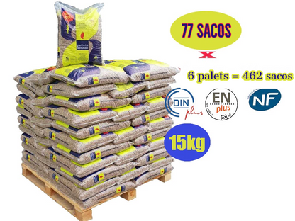 Pellets asturias – 6 Palets de 465 Sacos de 15kg