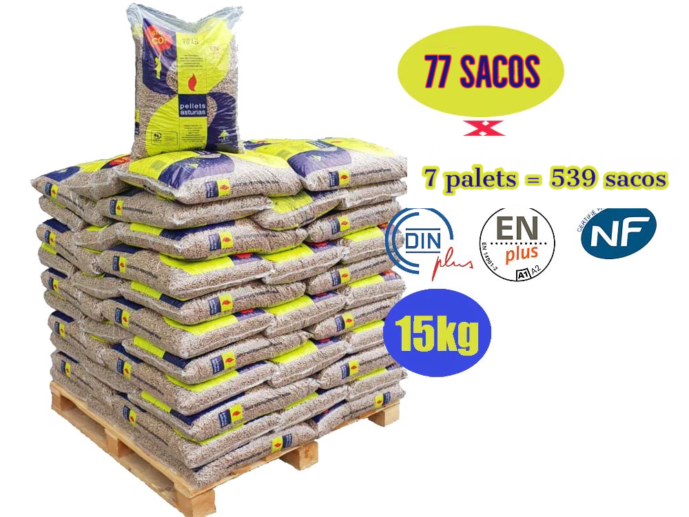 Pellets asturias – 7 Palets de 539 Sacos de 15kg