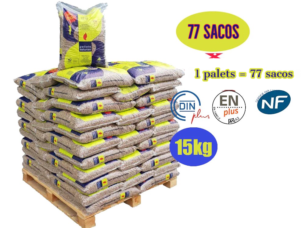 Pellets asturias – 1 Palet de 77 Sacos de 15kg