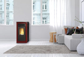 TJ - Estufa de Pellets Modelo Vera de 15 kW - Color Rojo